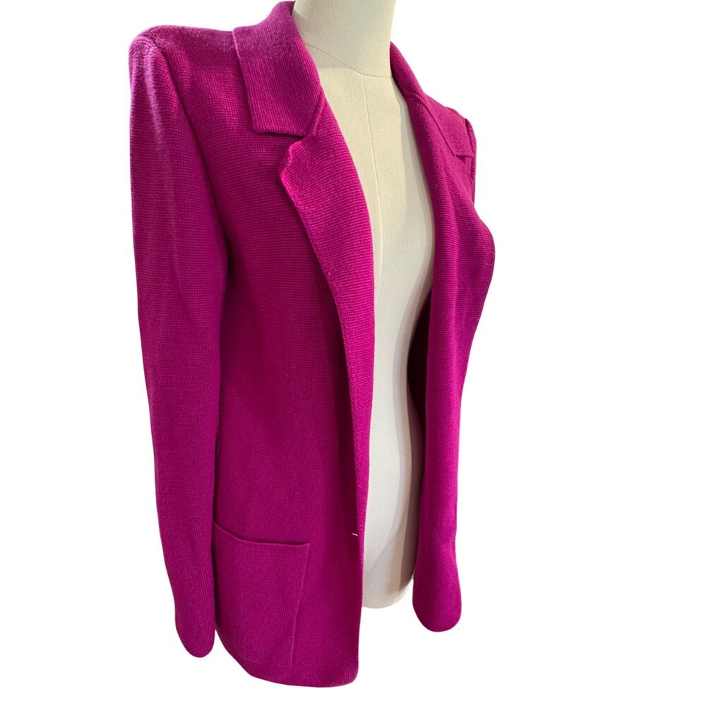 Vintage Anne Klein II Vibrant Fuchsia Wool Womans Small Jacket - Picture 2 of 16